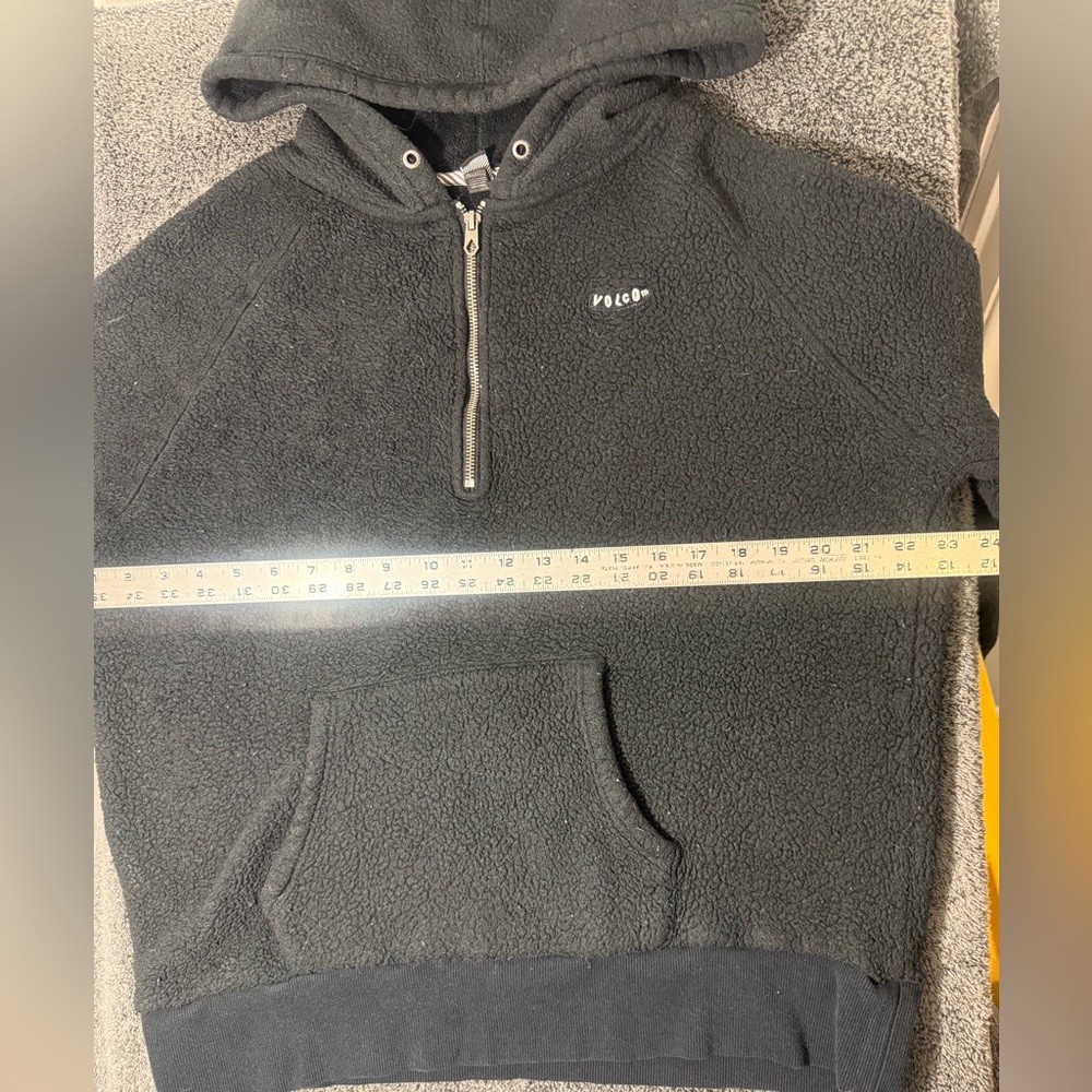 Volcom Unisex teddy Bear Fleece Black  Zip-Up Hoodie - Picture 5 of 6